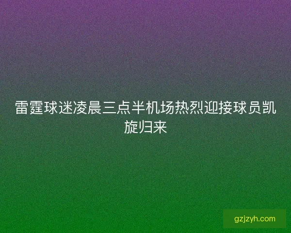 雷霆球迷凌晨三点半机场热烈迎接球员凯旋归来
