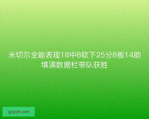 米切尔全能表现18中8砍下25分8板14助填满数据栏带队获胜