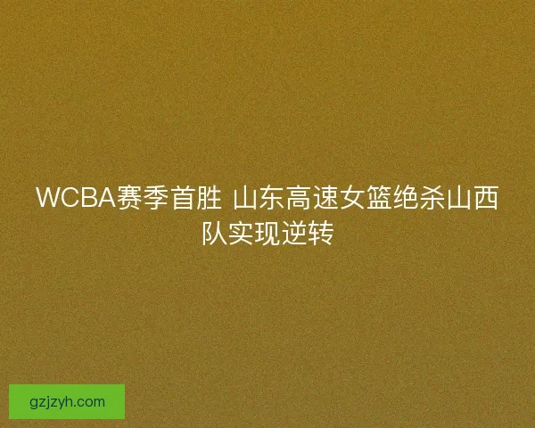 WCBA赛季首胜 山东高速女篮绝杀山西队实现逆转