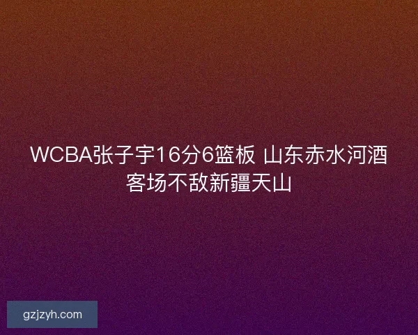 WCBA张子宇16分6篮板 山东赤水河酒客场不敌新疆天山