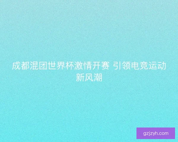 成都混团世界杯激情开赛 引领电竞运动新风潮